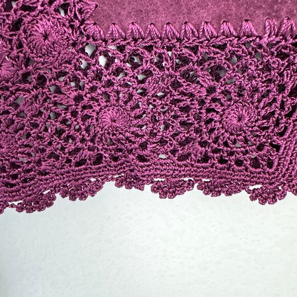 Rare Vintage Dead Stock Womens Leather Lace Jacket Size L Boho Chic Festival - Picture 5 of 7